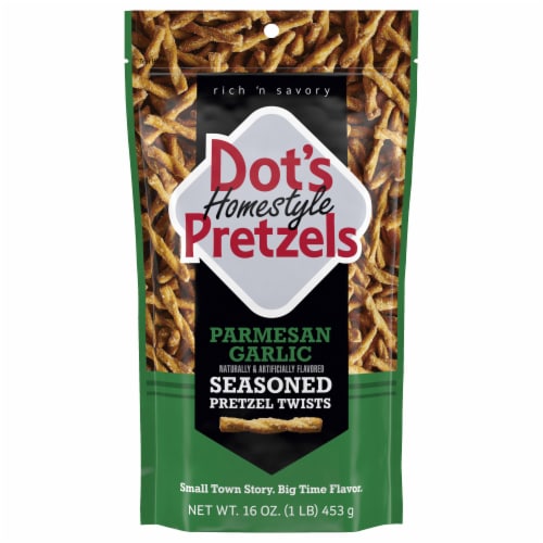 Dot's Homestyle Pretzels Seasoned Parmesan Garlic Pretzel Twists 16 oz Perspective: front