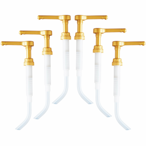 Sauce Pump Dispenser for Torani 64 Ounce Bottles (Pack of 6) Perspective: front