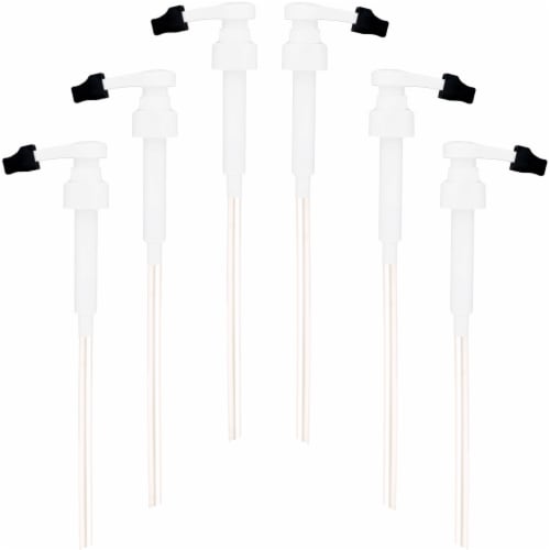 White Coffee Syrup Pump for 750 mL Monin Glass Bottles (Pack of 6) Perspective: front
