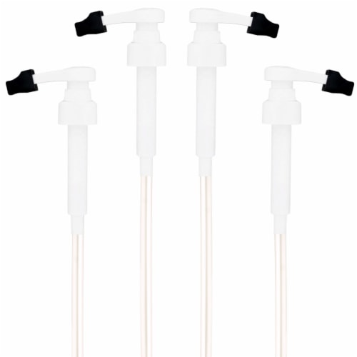 White Coffee Syrup Pump for 750 mL Monin Glass Bottles (Pack of 4) Perspective: front