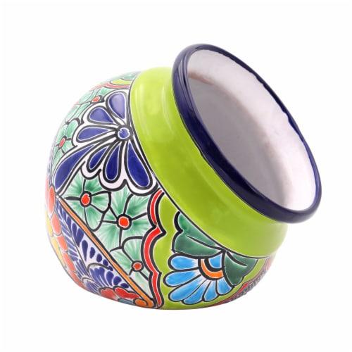 Evergreen Talavera Tilted Chata Pot Perspective: front