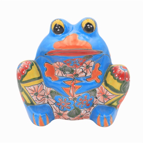 Evergreen Talavera Frog Planter Perspective: front