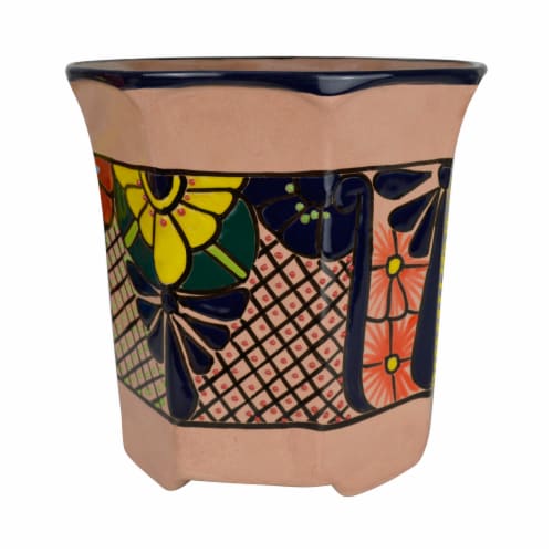 Evergreen Talavera Octagonal Planter Perspective: front