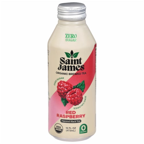Saint James Red Raspberry Organic Black Tea Perspective: front