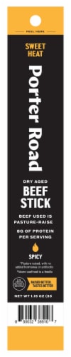 Porter Road Sweet Heat Flavor Dry Aged Beef Snack Stick Perspective: front