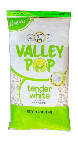Valley Pop® Tender White with Sea Salt Popcorn Perspective: front