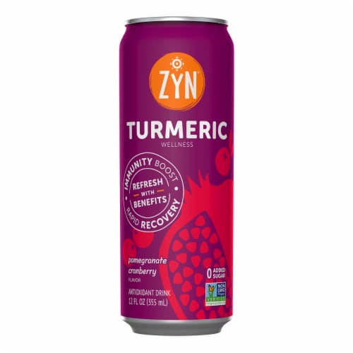 Zyn Immunity & Recovery Pomegranate Cranberry Turmeric Wellness Drink Perspective: front