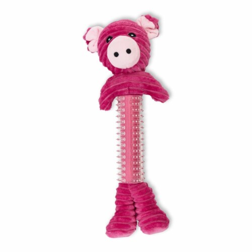 JoJo Modern Pets Pink Pig Corduroy Plush Squeaking Chew Toy for