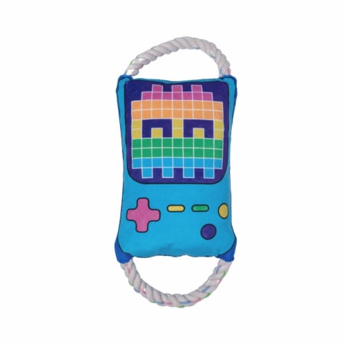 JoJo Modern Pets Large Retro Gamer Crinkle And Squeaky Plush Dog Toy Perspective: front