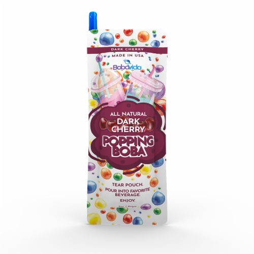 Boba Vida All Natural Dark Cherry Popping Boba Perspective: front