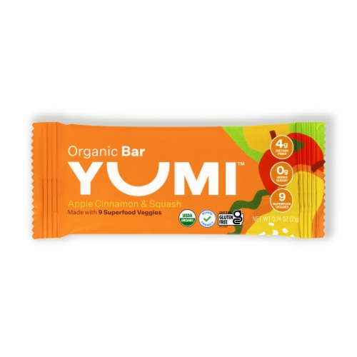 YUMI™ Apple Cinnamon & Squash Organic Toddler Bars Perspective: front