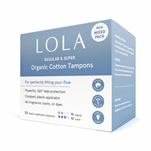 L. Organic Cotton Super and Super Plus Absorbency Compact Tampons 30 Count