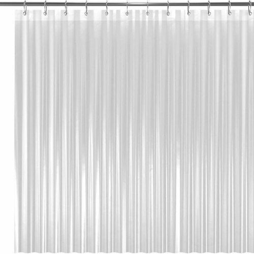 72&quot; W x 78&quot; H Clear PEVA Extra Heavy Weight Shower Liner - Liba Perspective: front
