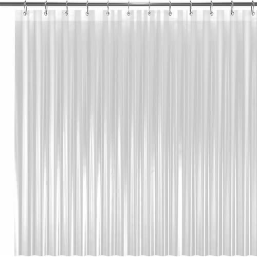 72&quot; W x 78&quot; H White PEVA Extra Heavy Weight Shower Liner - Liba Perspective: front
