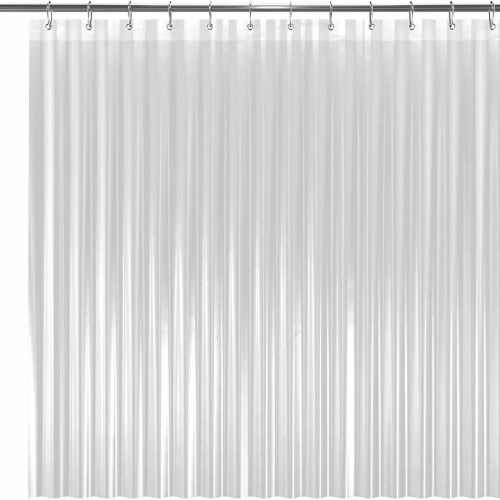 72&quot; W x 78&quot; H White PEVA Extra Heavy Weight Shower Liner - Liba Perspective: front