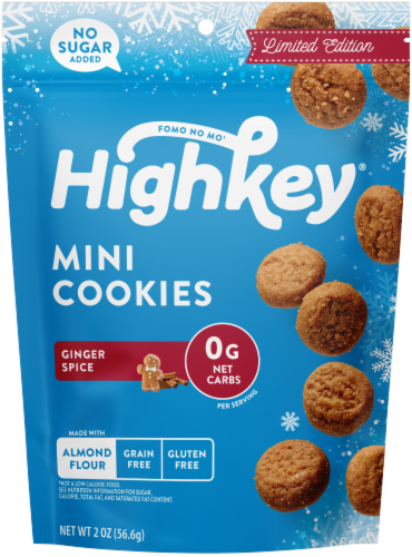 HighKey® Keto Ginger Spice Mini Cookies Perspective: front