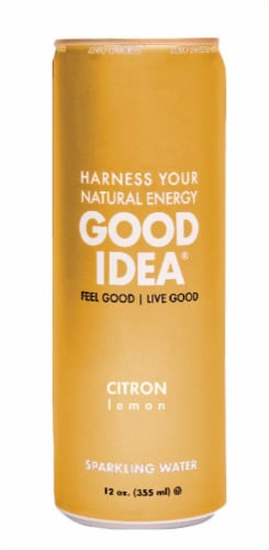 Good Idea® Lemon Flavored Sparkling Water Can Perspective: front