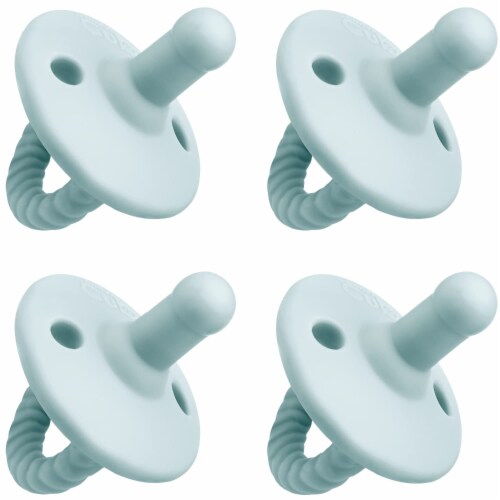 Pacifier 4 Pack by Comfy Cubs, Earth Green, Stage 1 Perspective: front