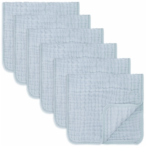 Muslin Burp Cloths 6 Pack Large 100% Cotton Hand Washcloths (Slate, Pack of  6), Pack Of 6 - Foods Co.