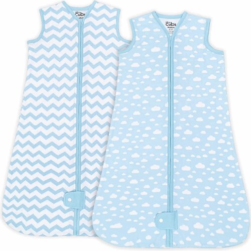 Sleep Bag for Baby, 2 Pack, Breathable Wearable Blanket Swaddle for Newborns (Blue, X-Large) Perspective: front