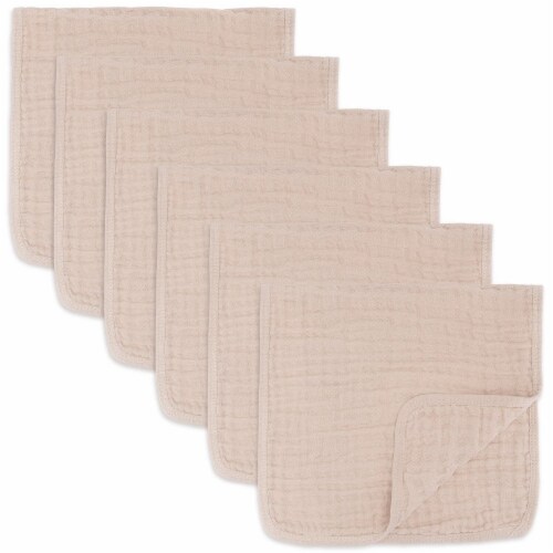 Muslin Cloths Burp Cloths 6 Pack Large Cotton Hand Washcloths 6 Layers  Extra Absorbent and Soft by Comfy Cubs White