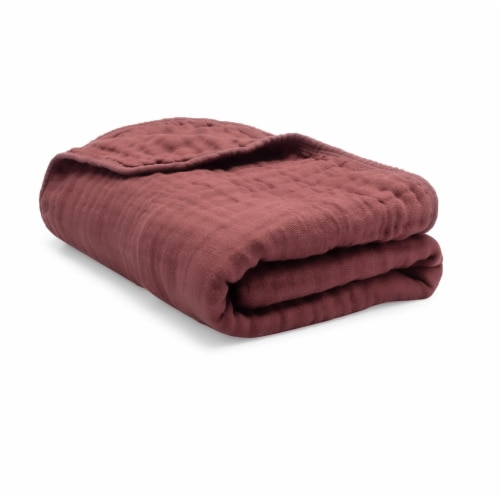 Muslin Blanket for Adults, Extra Large Twin 90” x 66” (Wine), Twin 90" X 60" QFC