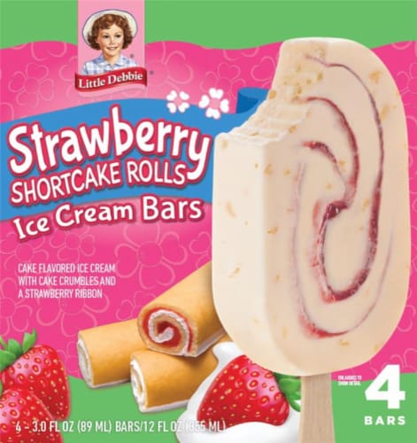 Little Debbie® Strawberry Shortcake Rolls Ice Cream Bars Perspective: front