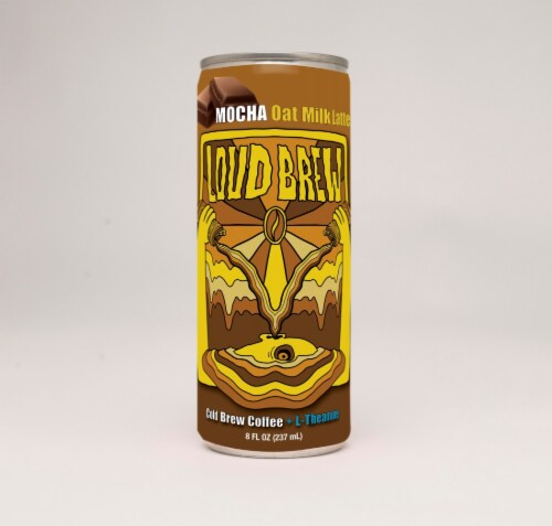 Loud Brew Mocha Oat Milk Latte Cold Brew Coffee Perspective: front