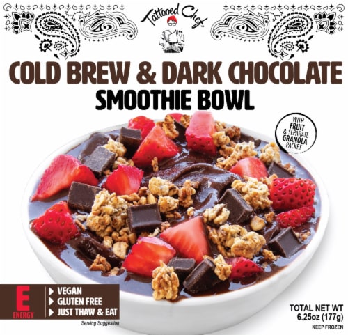 Tattooed Chef™ Cold Brew & Dark Chocolate Smoothie Bowl Perspective: front