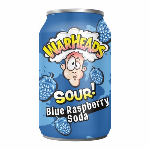 Warheads® Sour Blue Raspberry Soda Can Perspective: front