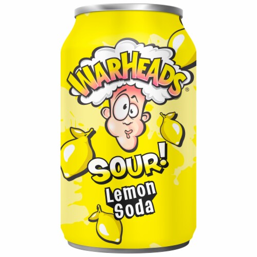Warheads® Sour! Lemon Soda Can Perspective: front