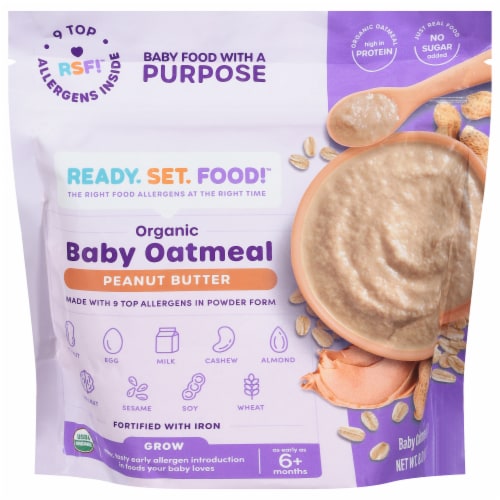 Ready Set Food!™ Peanut Butter Organic Baby Oatmeal Perspective: front