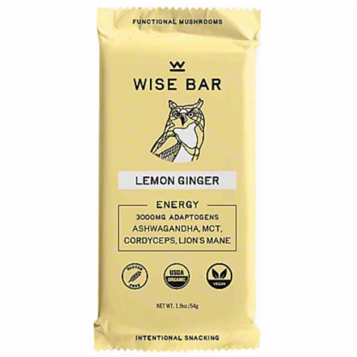 Wise Bar Lemon Ginger Energy Bar Perspective: front