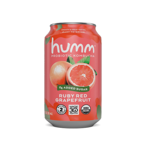 Humm® Ruby Red Grapefruit Kombucha Can Perspective: front