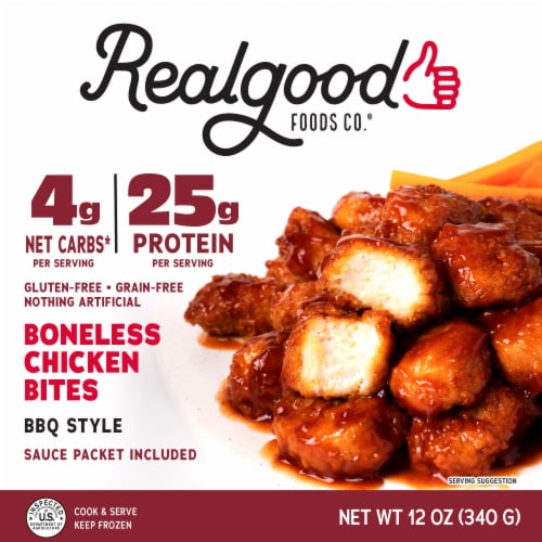 The Real Good Food Company® BBQ Style Boneless Chicken Bites Perspective: front