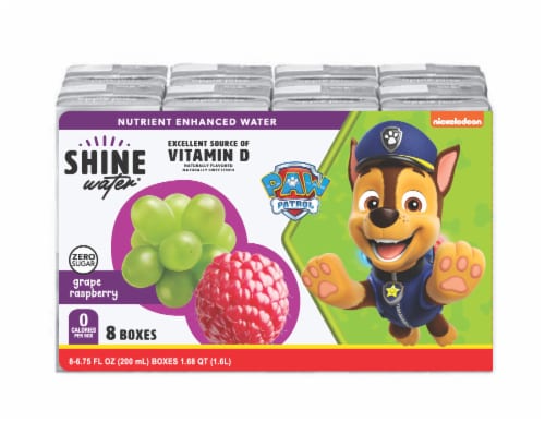ShineWater® Grape Raspberry Paw Patrol™ Juice Boxes Perspective: front