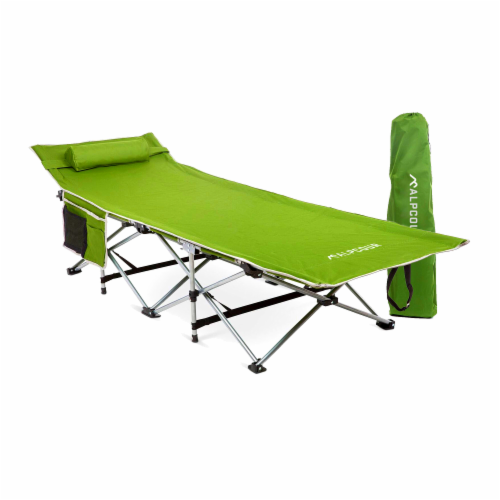 Alpcour Folding Camping Cot Compact Single Person Indoor Outdoor Pillow Large QFC