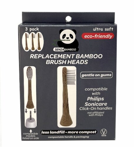 Senzacare SenzaBamboo Replacement Bamboo Brush Heads Perspective: front