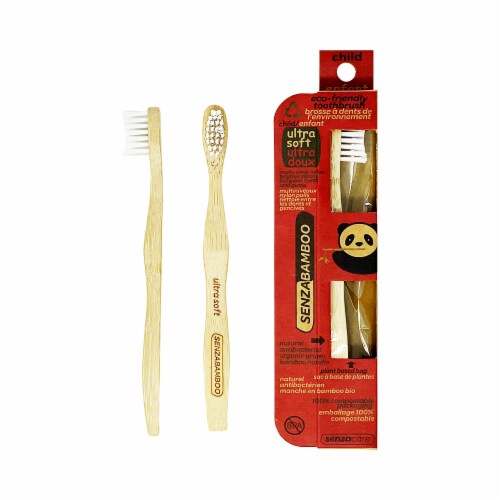 Senzacare™ SenzaBamboo Child's Ultra Soft Bamboo Toothbrush Perspective: front