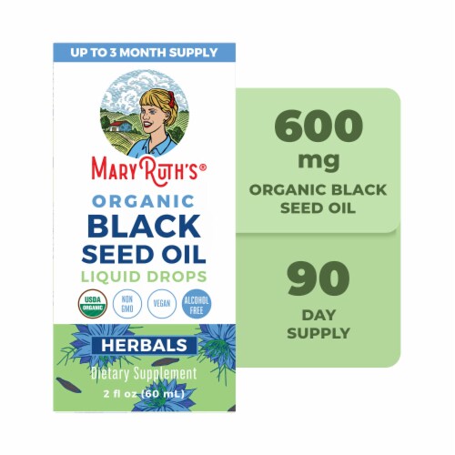 Maryruth's® Organic Black Seed Oil Liquid Extract Perspective: front