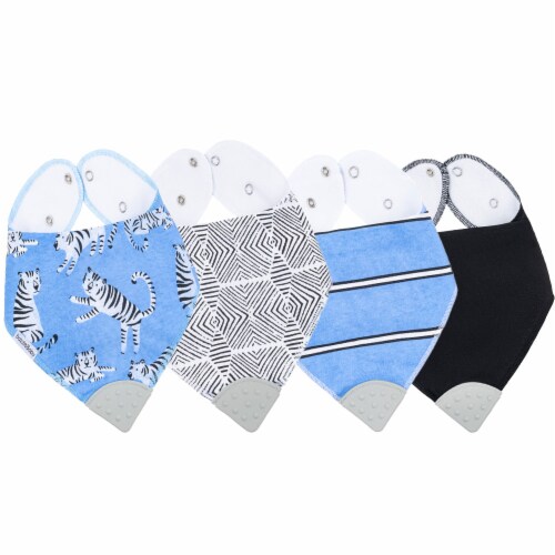 Bazzle Baby Bandana Bib Teether 4-Pack, Zion Perspective: front