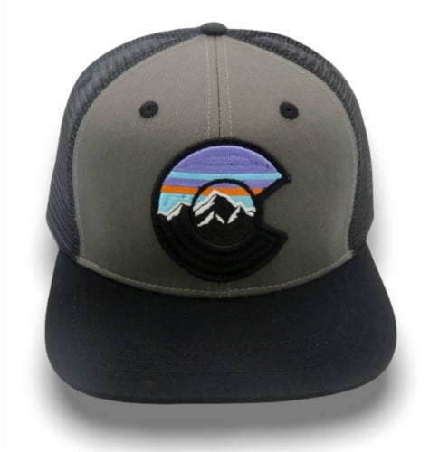 Colorado Mountain Summit Trucker Hat - Grey Perspective: front