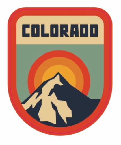 Colorado Mountain Tangerine Sunrise Sticker Perspective: front