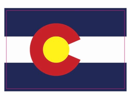 Colorado Mountain Colorado State Flag Sticker Perspective: front