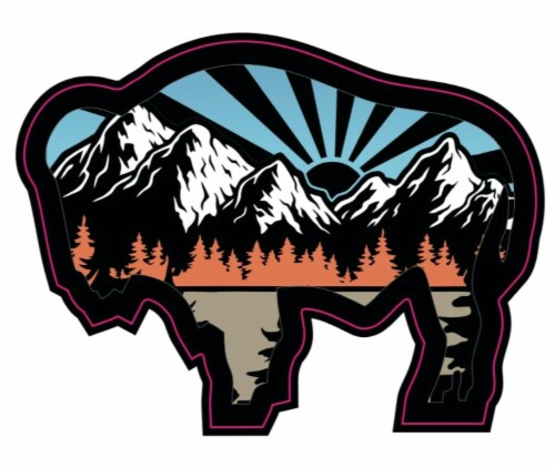Colorado Mountain Bison Range Sticker Perspective: front