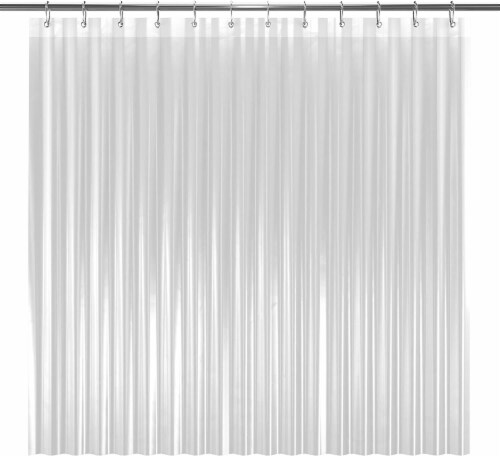 72&quot; W x 72&quot; H Clear PEVA Extra Heavy Weight Shower Liner - Liba Perspective: front