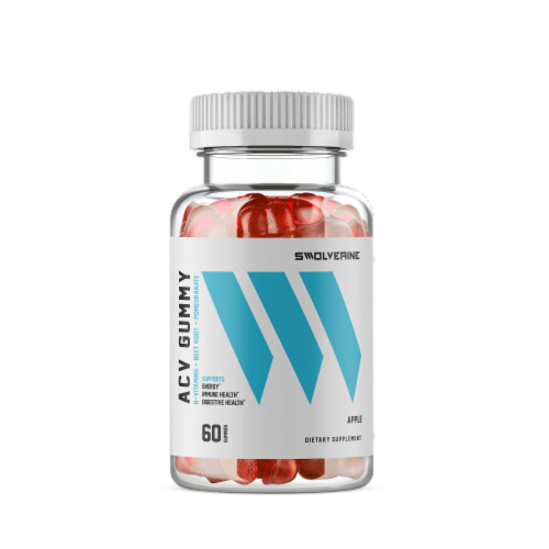 Swolverine Apple Flavored Apple Cider Vinegar Dietary Supplement Gummies Perspective: front