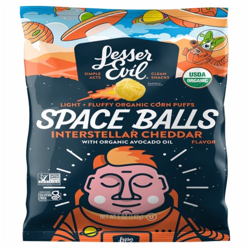 LesserEvil® Interstellar Cheddar Space Balls Perspective: front
