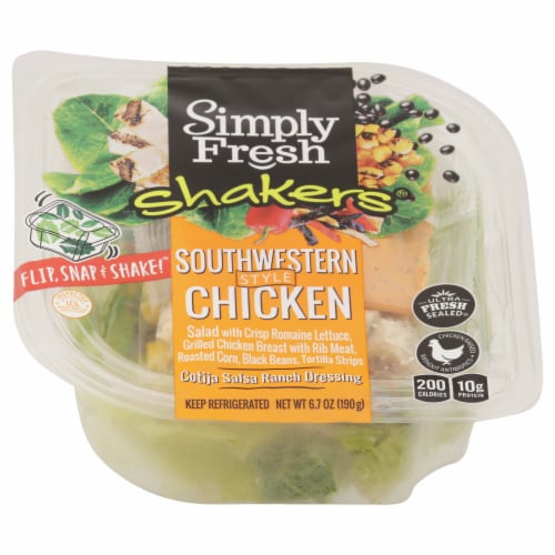 Simply Fresh Salad Bowl Kit - Southwestern Style Shaker with Chicken Perspective: front