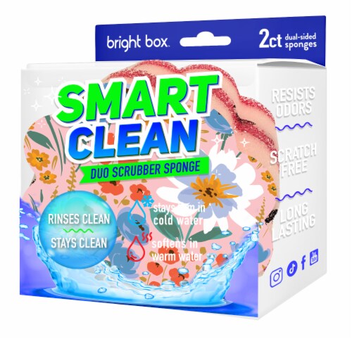 Bright Box Smart Clean Duo Scrubber Sponge Perspective: front